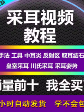 采耳视频教程零基础到精通新手采耳师入门自学课程教材专业教学