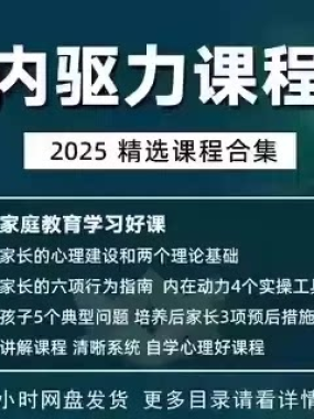内驱力培训课程培养孩子自觉性提升内在亲子教育学习电子版资料
