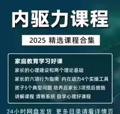 内驱力培训课程培养孩子自觉性提升内在亲子教育学习电子版资料