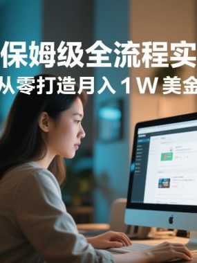 亚马逊保姆级全流程实操教程，新手如何从零打造月入1W美金电商事业