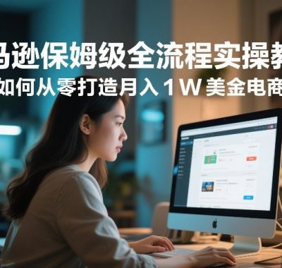 亚马逊保姆级全流程实操教程，新手如何从零打造月入1W美金电商事业
