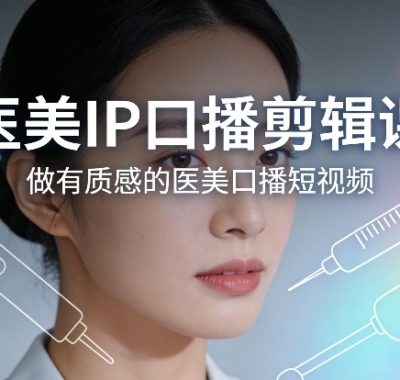 医美IP口播剪辑课，做有质感的医美口播短视频