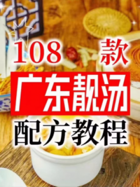 【拍下即送】108种广东靓汤视频教程100+广府靓汤商用技术实体店