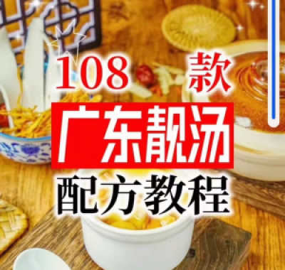 【拍下即送】108种广东靓汤视频教程100+广府靓汤商用技术实体店