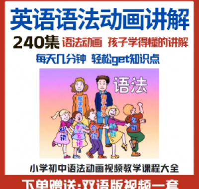 小学初中英语语法动画视频教程搞定所有英语语法知识视频素材