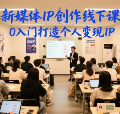 新媒体IP创作线下课，0入门打造个人变现IP