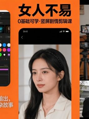 0基础可学！《女人不易》竖屏剧情剪辑课，从素材筛选到成片输出，手把手教你驾驭复杂故事