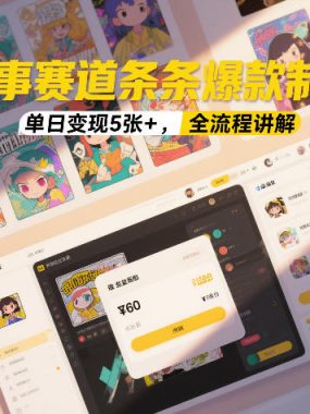 漫画故事赛道条条爆款制作简单，单日变现5张+，全流程讲解