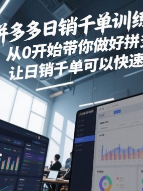 拼多多日销千单训练营，从0开始带你做好拼多多，让日销千单可以快速复制(更新26年1月)