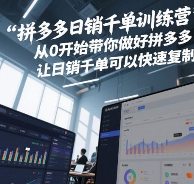拼多多日销千单训练营，从0开始带你做好拼多多，让日销千单可以快速复制(更新26年1月)