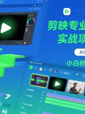 剪映专业版教程，从0基础到实战项目落地，小白秒变剪辑大神