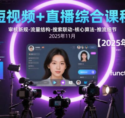 短视频+直播综合课程，审核新规-流量结构-搜索联动-核心算法-推流细节【更新】