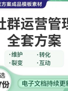 社群运营管理全套方案成品模板素材社群营销裂变规划步骤裂变增长