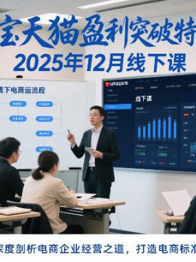 淘宝天猫盈利突破特训营25年12月线下课，系统性的深度剖析电商企业经营之道，打造电商标准化运营体系