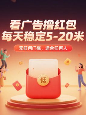 看广告撸红包，每天稳定5-20米，无任何门槛，适合任何人