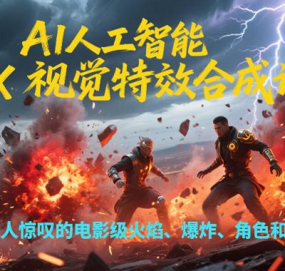 AI人工智能VFX视觉特效合成课程，制作出令人惊叹的电影级火焰、爆炸、角色和环境特效