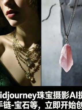 460+专业Midjourney珠宝摄影AI提示词戒指，项链-耳环-手链-宝石等，立即开始创作珠宝艺术