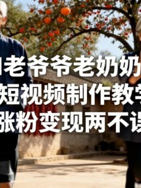 AI老爷爷老奶奶跳舞短视频制作教学，涨粉变现两不误