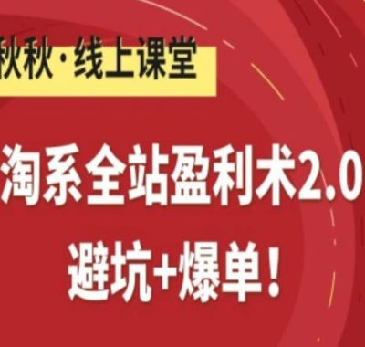 淘系全站盈利术2.0，避坑+爆单