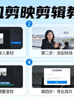 手机剪映剪辑教学，小白也能学会的操作，秒出大片