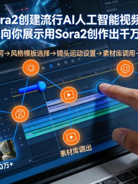如何利用Sora2创建流行AI人工智能视频大师班，一步一步地向你展示用Sora2创作出千万播放的作品