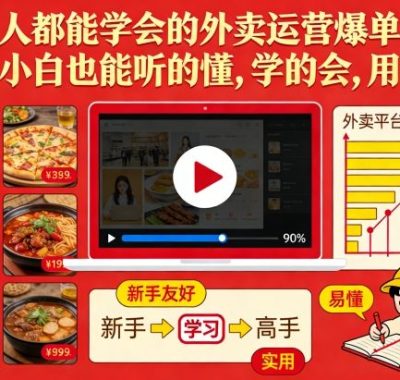 人人都能学会的外卖运营爆单课，新手小白也能听的懂，学的会，用得上