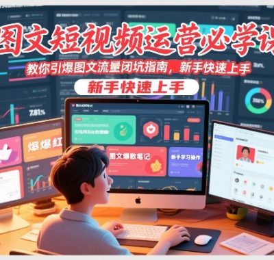 图文短视频运营必学课，教你引爆图文流量闭坑指南，新手快速上手