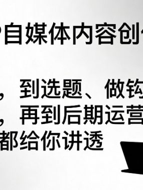 个人IP自媒体内容创作系统，从定位，到选题、做钩子、搭结构，再到后期运营，每一步都给你讲透
