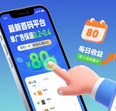 最新首码平台，单广告保底0.2-0.4，单机一天轻松撸80，早入场早賺米【揭秘】