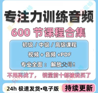 儿童专注力教程听觉注意力训练分阶全套音频视频课程早教电子版