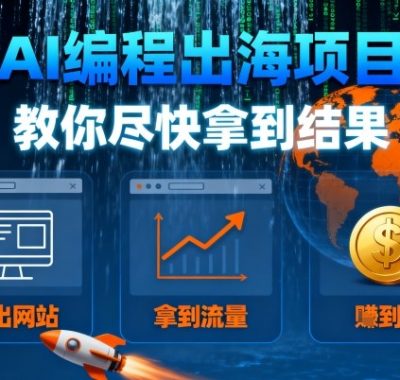 AI编程出海项目，教你尽快拿到结果-做出网站、拿到流量、賺到钱