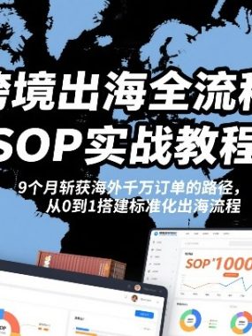 跨境出海全流程全盘托出SOP实战教程，9个月斩获海外千万订单的路径，从0到1搭建标准化出海流程