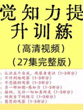 觉知力训练感知力国学智慧2025年心理学自我意识内心疗愈视频教程