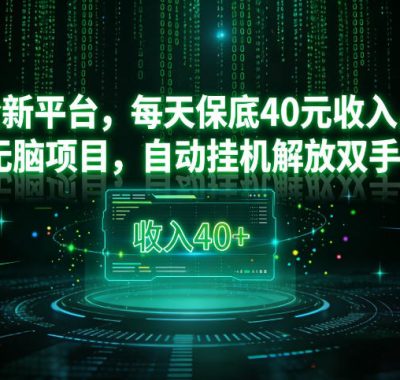 最新看广平台，每天保底30-4米，无脑项目，自动挂G解放双手【揭秘】