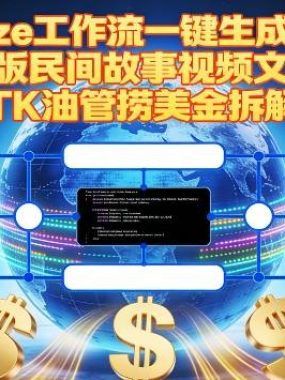 Coze扣子工作流一键生成英文版民间故事视频，文化出海TK油管捞美金拆解教程