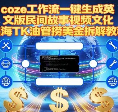 Coze扣子工作流一键生成英文版民间故事视频，文化出海TK油管捞美金拆解教程