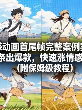 情感动画首尾帧完整案例实操，条条出爆款，快速涨情感粉丝（附保姆级教程）