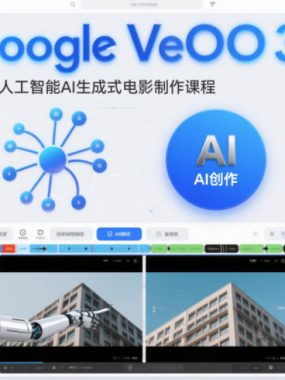 利l用Google Veo 3创建人工智能AI生成式电影制作课程，使用人工智能的力量创建令人惊叹的视频