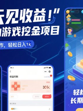 每天见收益，全自动游戏挖金项目，无需人工操作，轻松日入1k，长期稳定项目【揭秘】