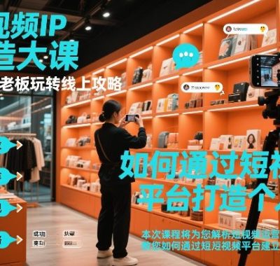 短视频ip打造大课，实体店老板玩转线上攻略