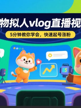 动物拟人vlog直播视频，5分钟教你学会，快速起号涨粉