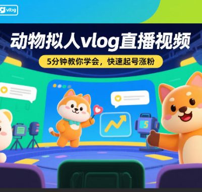 动物拟人vlog直播视频，5分钟教你学会，快速起号涨粉