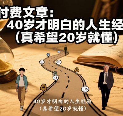 付费文章：40岁才明白的人生经验（真希望20岁就懂）