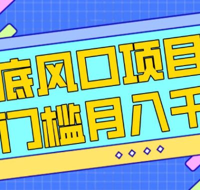 每年节假日年底风口项目，新人小白也能上手，零成本零门槛月入1w+（附渠道）【揭秘】