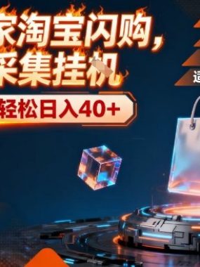 全网独家淘宝闪购，全自动采集，操作简单无脑，单人窗口轻松日入40+【揭秘】