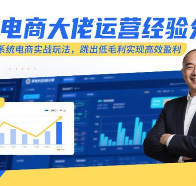 某电商大佬运营经验分享，最新系统电商实战玩法，跳出低毛利实现高效盈利