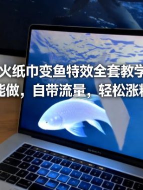 爆火纸巾变鱼特效全套教学！手机就能做，自带流量，轻松涨粉上热门