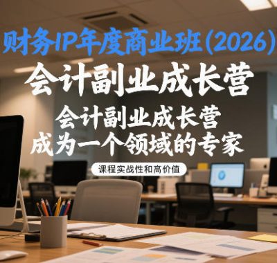 财务IP年度商业班(2026)，会计副业成长营，成为一个领域的专家