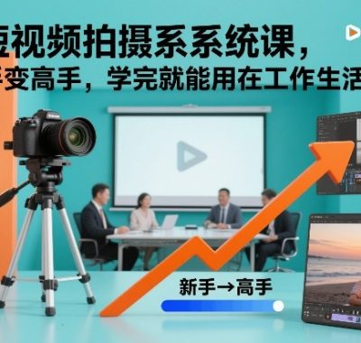 短视频拍摄系统课，新手变高手，学完就能用在工作生活