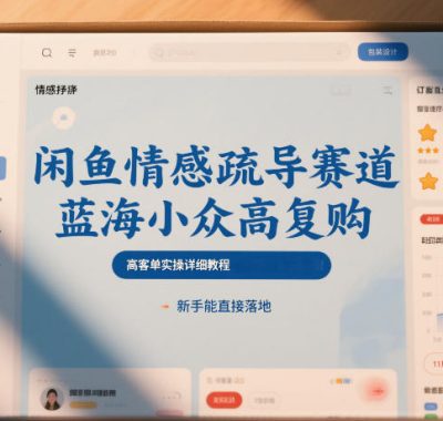 闲鱼情感疏导赛道，蓝海小众高复购，高客单实操详细教程，新手能直接落地